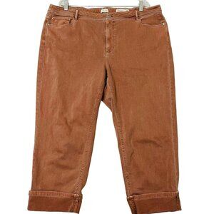 J. Jill Denim Jeans Women's Size 22 Elastic Stretch Pink Cuffed